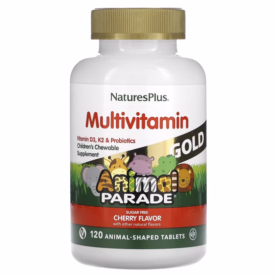Nature's Plus, Source of Life, Animal Parade Gold, добавка для детей с мультивитаминами и микроэлеме