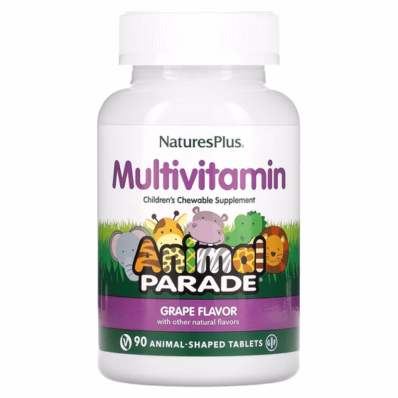 Nature's Plus, Source of Life, Animal Parade, жевательные мультивитамины с микроэлементами для детей