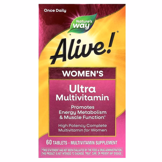 Nature's Way, Alive! Once Daily, ультра-эффективные мультивитамины для женщин, 60 таблеток