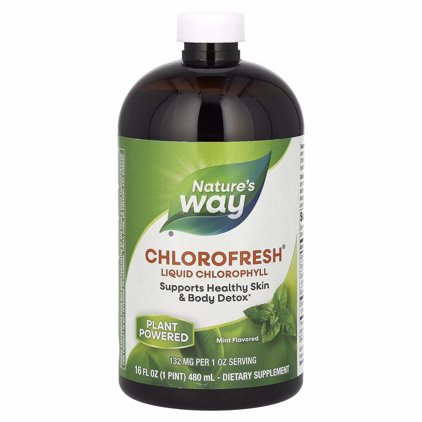 Nature's Way, Chlorofresh, жидкий хлорофилл, со вкусом мяты, 132 мг, 480 мл (16 жидк. унций) (132 мг