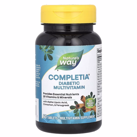 Nature's Way, Completia, Diabetic Complete Multi-Vitamin, Iron Free, 60 Tablets