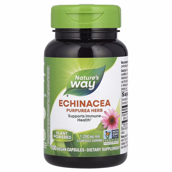 Nature's Way, Echinacea Purpurea Herb, 1,200 mg, 100 Vegan Capsules