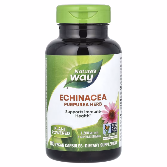 Nature's Way, Echinacea Purpurea Herb, 1,200 mg, 180 Vegan Capsules