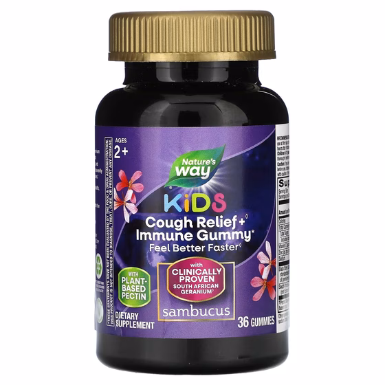 Nature's Way, Sambucus Relief, поддержка иммунитета, для детей от 2 лет, бузина и южноафриканская ге
