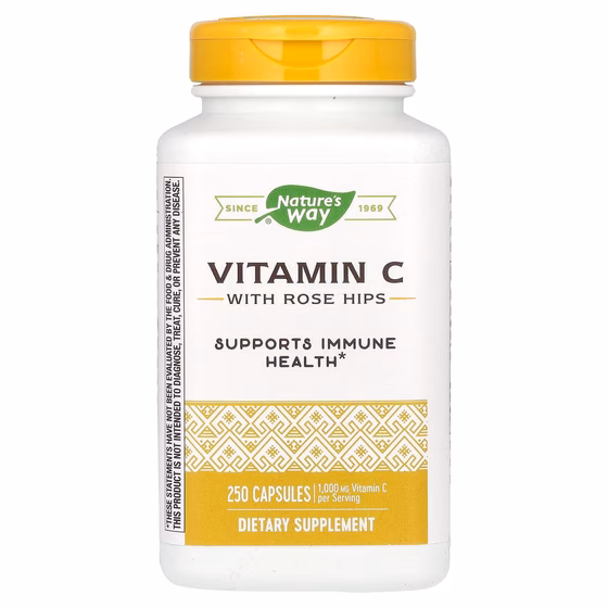 Nature's Way, Vitamin C with Rose Hips, 1,000 mg, 250 Capsules