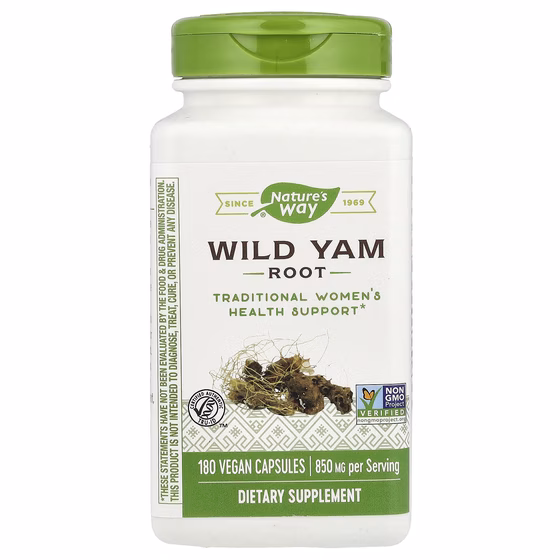Nature's Way, корень дикого ямса, 180 веганских капсул (350 мг в 1 капсуле)