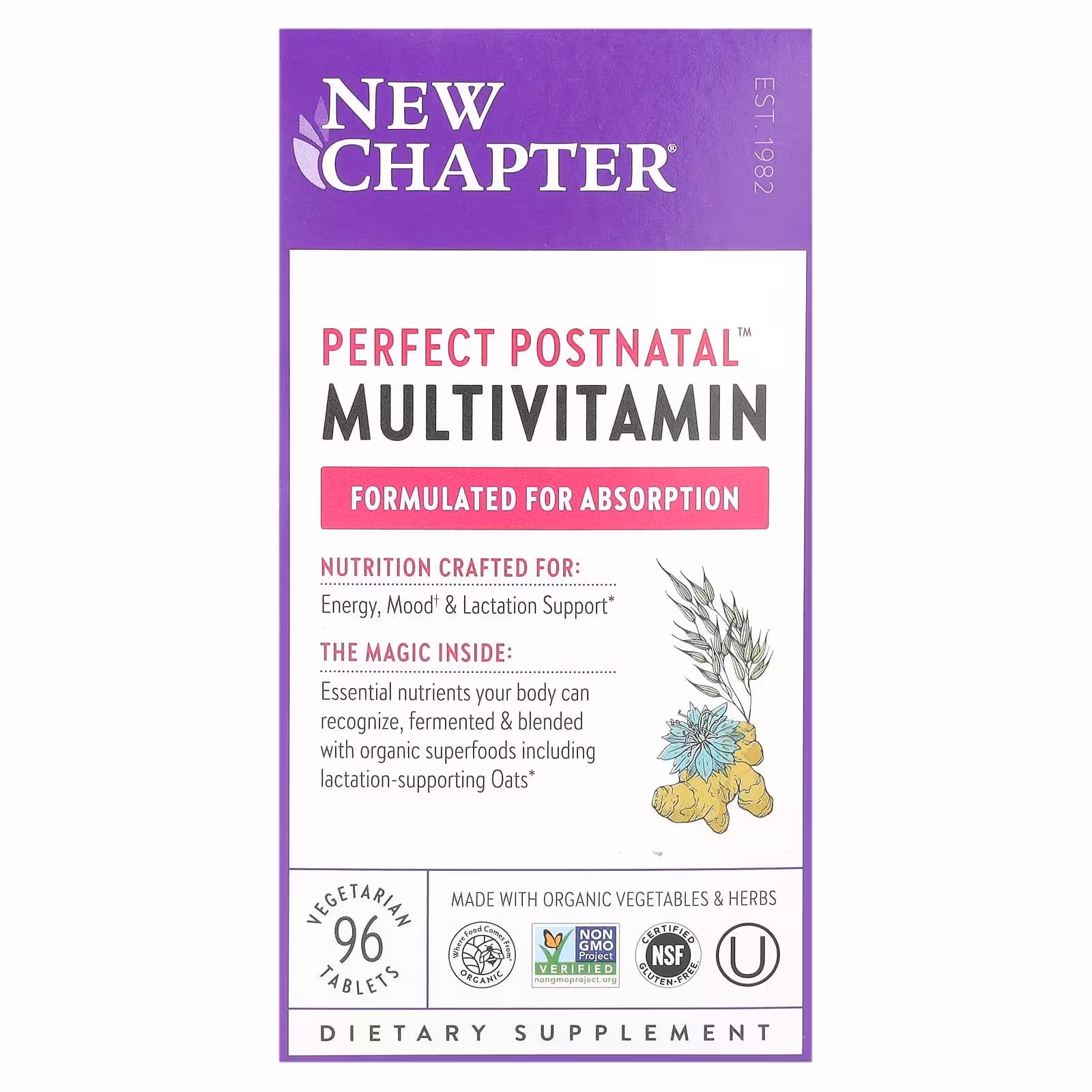 New Chapter, Perfect Postnatal, Multivitamin, 96 Tablets