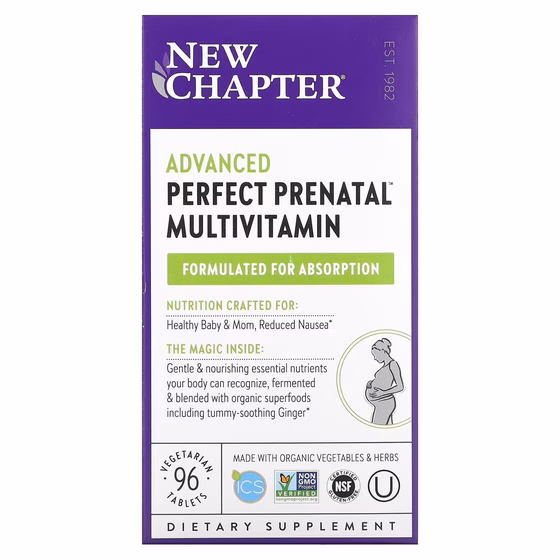 New Chapter, Perfect Prenatal, витаминный комплекс, 96 вегетарианских таблеток