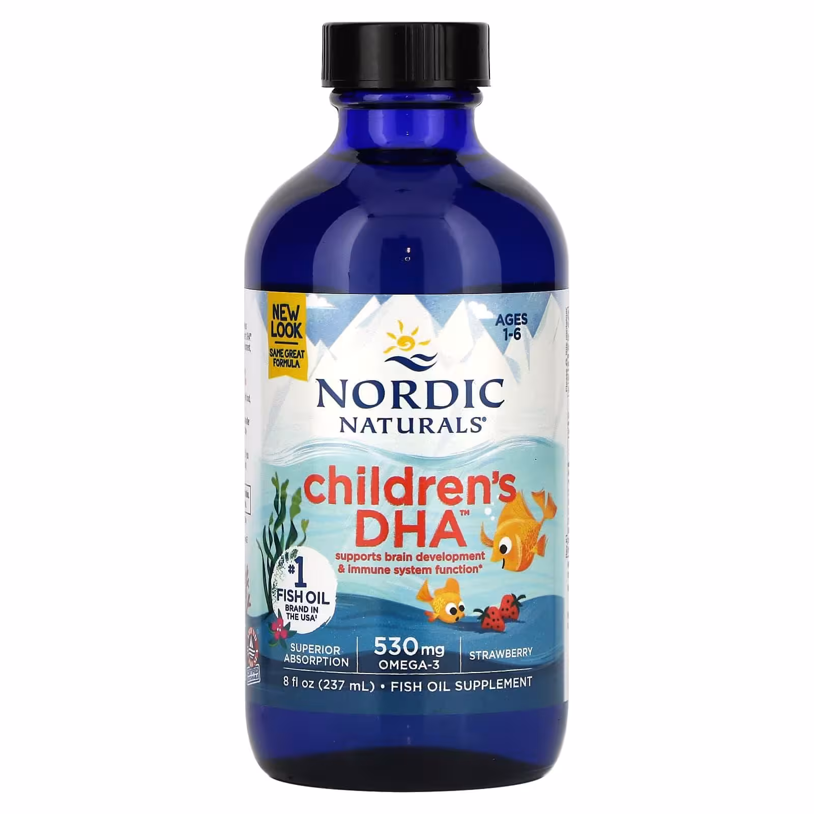 Nordic Naturals, Children's, ДГК для детей, со вкусом клубники, для детей 1–6 лет, 530 мг, 237 мл (8