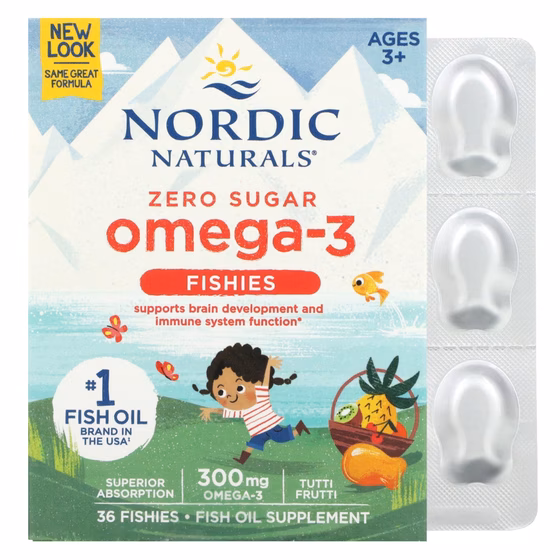Nordic Naturals, Nordic Omega-3 Fishies, рыбки с омега-3, для детей от 2 лет тутти-фрутти