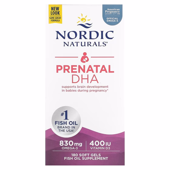 Nordic Naturals, Prenatal DHA, пренатальная ДГК, без добавок, 180 капсул