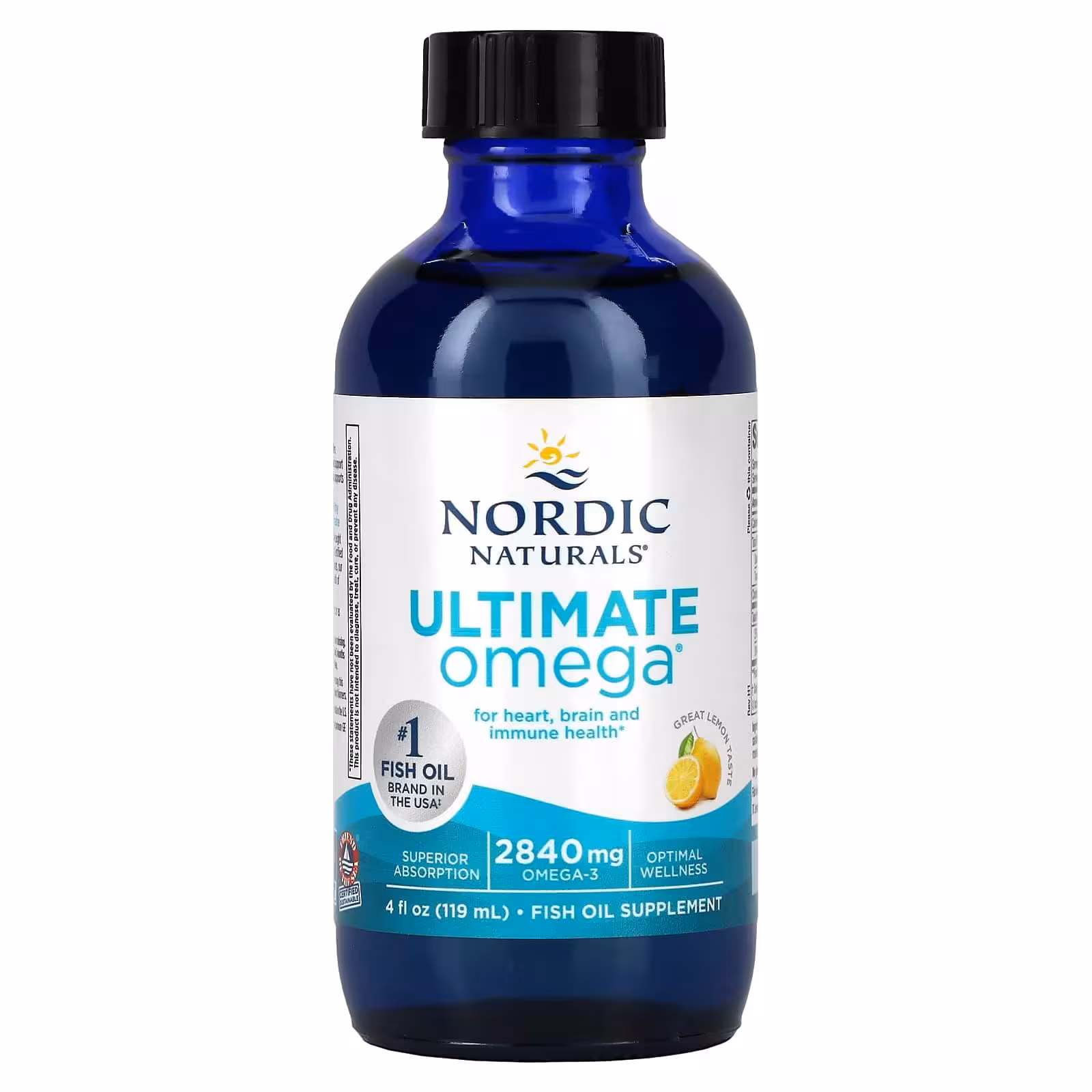 Nordic Naturals, Ultimate Omega, со вкусом лимона, 2840 мг, 119 мл (4 жидк. унции)