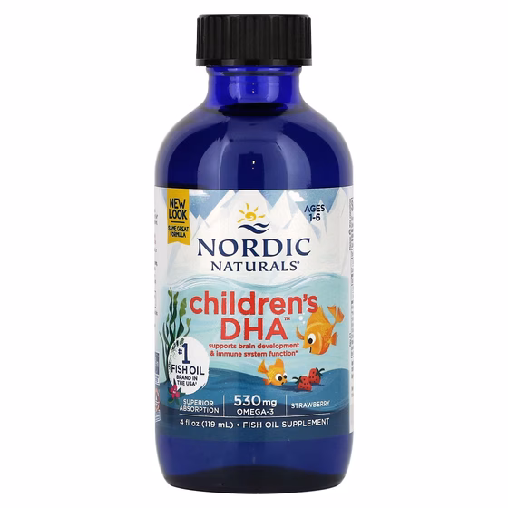Nordic Naturals, ДГК для детей, клубника, для детей 1–6 лет, 530 мг, 119 мл