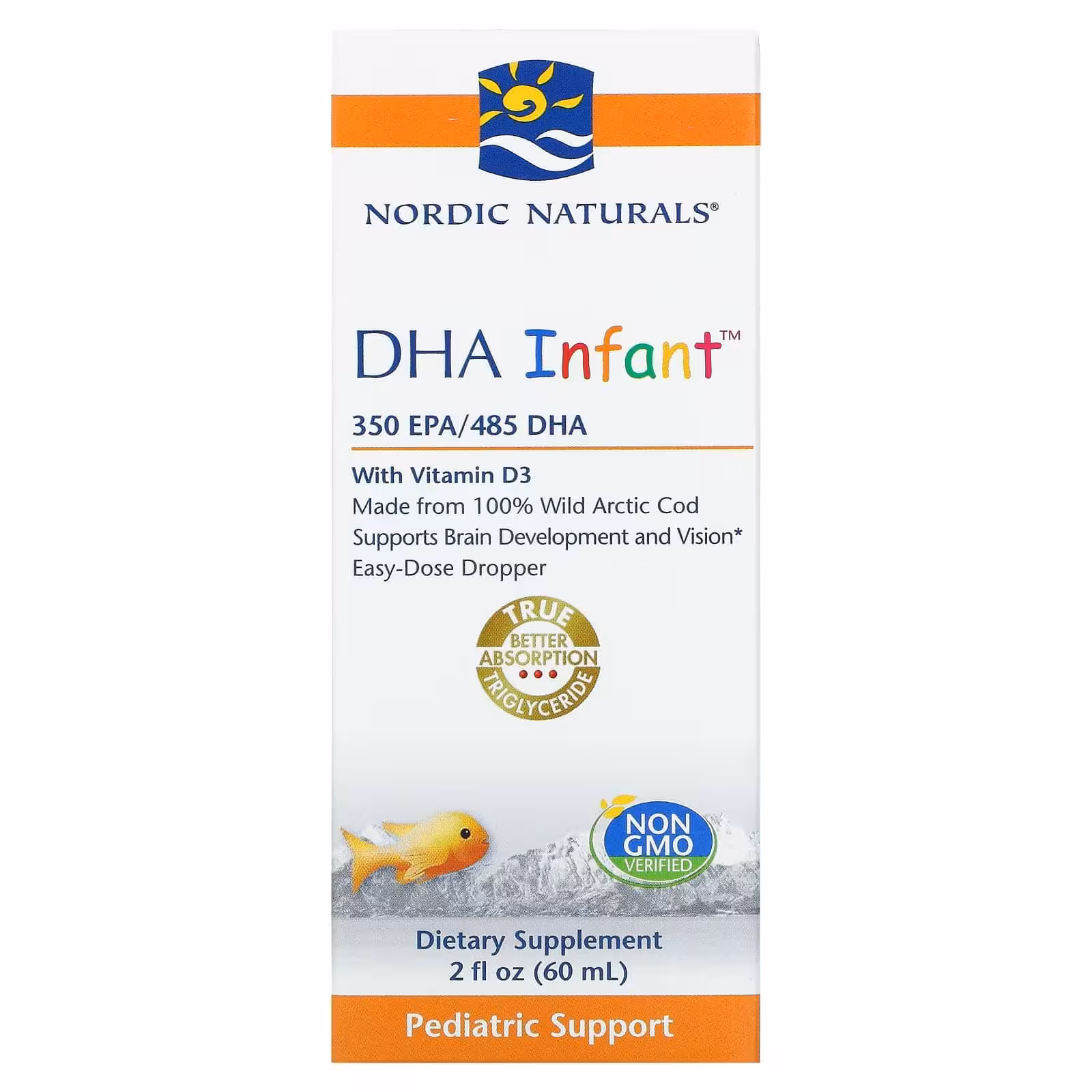 Nordic Naturals, Докозагексаеновая кислота (ДГК) с витамином D3 для младенцев, 60 мл