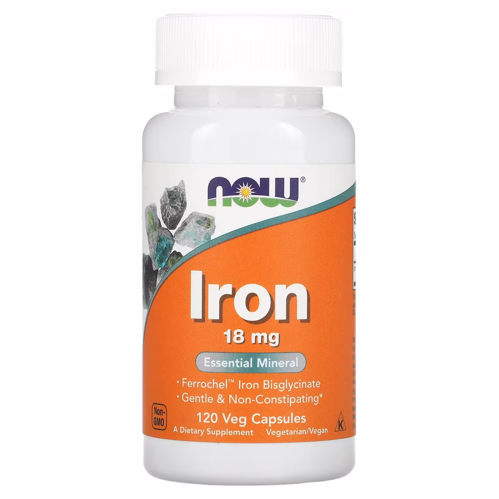 NOW Foods, Железо 18 мг 120 гелевых капсул
