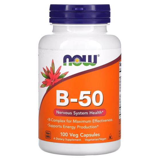 NOW Foods, B-50, 100 растительных капсул