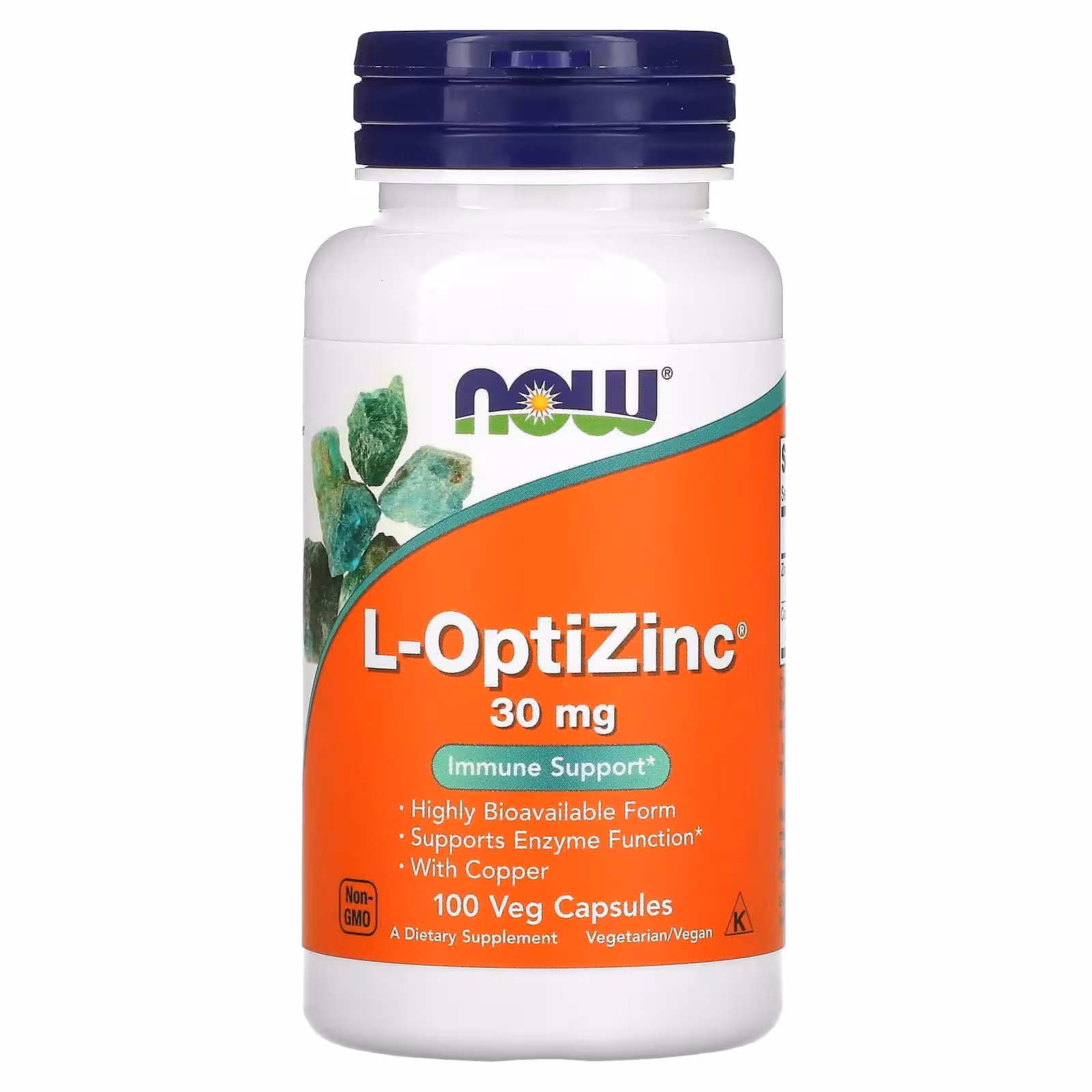 NOW Foods, L-OptiZinc, 30 мг, 100 растительных капсул