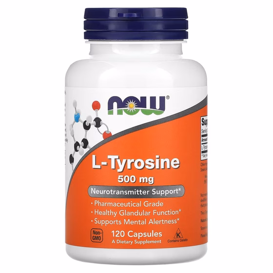 Now Foods, L-тирозин, 500 мг, 120 капсул