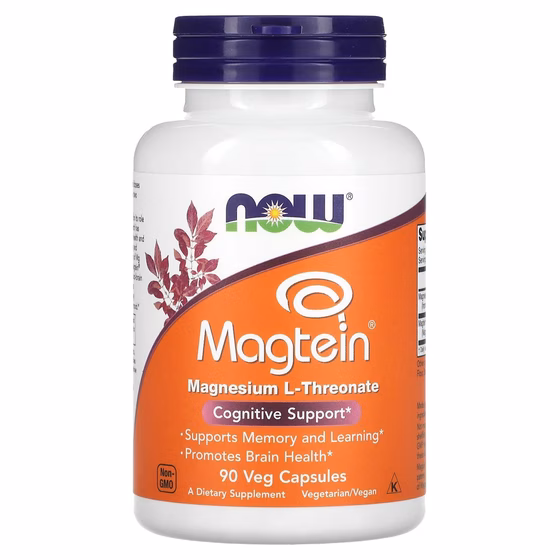 Now Foods, Magtein, L-треонат магния, 90 растительных капсул