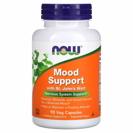NOW Foods, Mood Support со зверобоем, 90 растительных капсул
