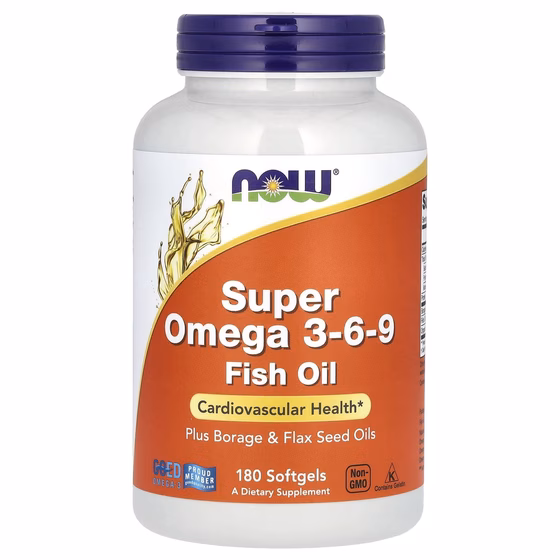 Now Foods, Super Omega 3-6-9, 1,200 mg, 180 Softgels
