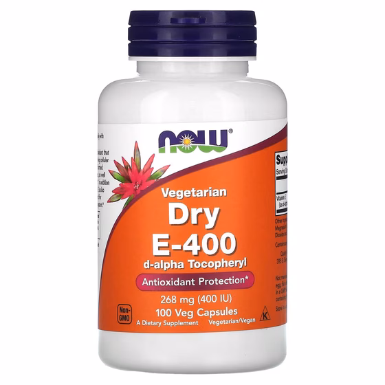 Now Foods, Vegetarian Dry E-400, 268 мг (400 МЕ), 100 растительных капсул