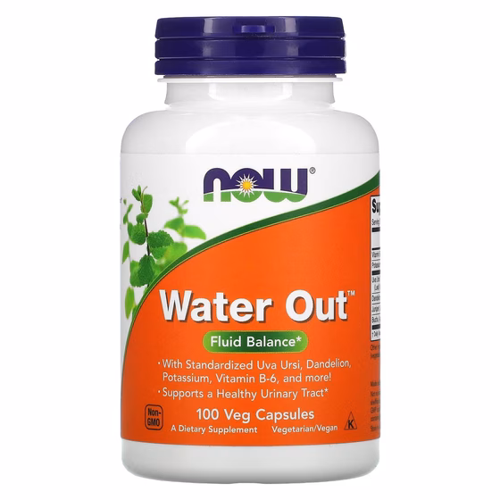 NOW Foods, Water Out, водный баланс, 100 растительных капсул