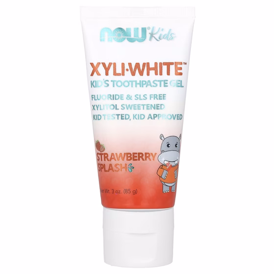 Now Foods, XyliWhite, зубная паста-гель для детей, без фторидов, клубничный вкус, 85 г