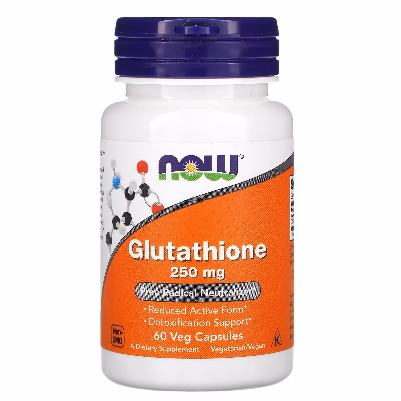 NOW Foods, глутатион, 250 мг, 60 вегетарианских капсул
