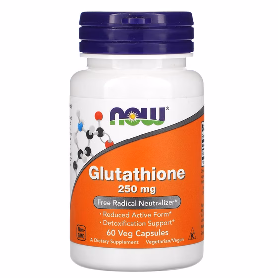 NOW Foods, глутатион, 250 мг, 60 вегетарианских капсул