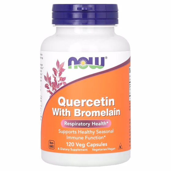 Now Foods, кверцетин с бромелаином, 120 растительных капсул