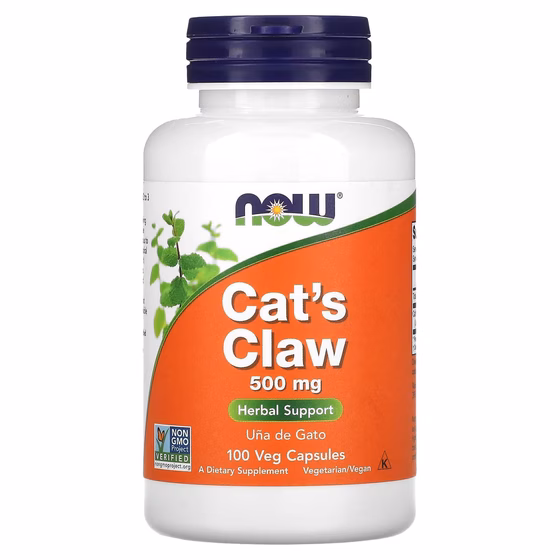 NOW Foods, кошачий коготь, 500 мг, 100 вегетарианских капсул