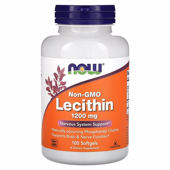 Now Foods, Лецитин, 1200 мг, 100 мягких капсул