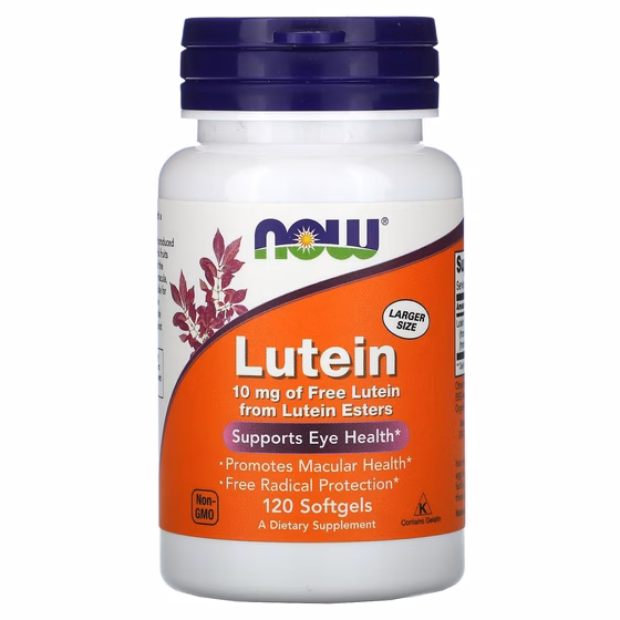 Now Foods, лютеин, 10 мг, 120 капсул