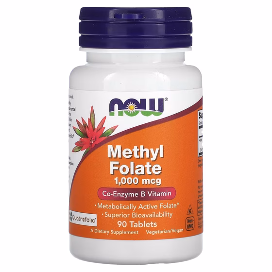 Now Foods, Метилфолат, 1000 мкг, 90 таблеток