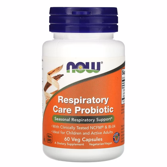 Now Foods, пробиотик для поддержки дыхательной системы, 60 растительных капсул