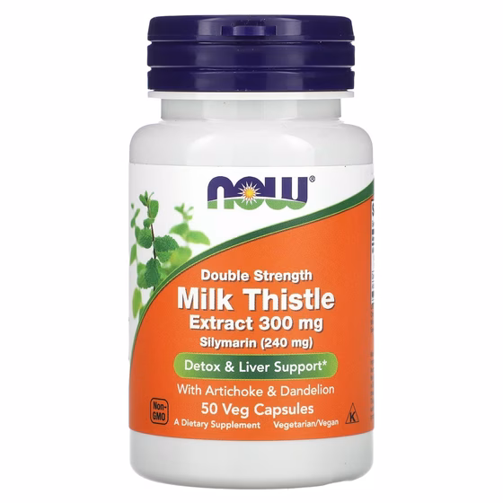 Now Foods, силимарин двойной концентрации, 300 мг, 50 вегетарианских капсул