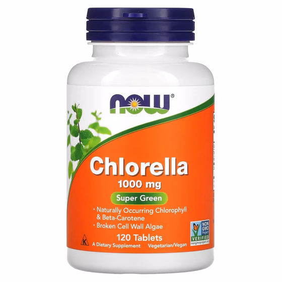 Now Foods, Хлорелла, 1000 мг, 120 таблеток
