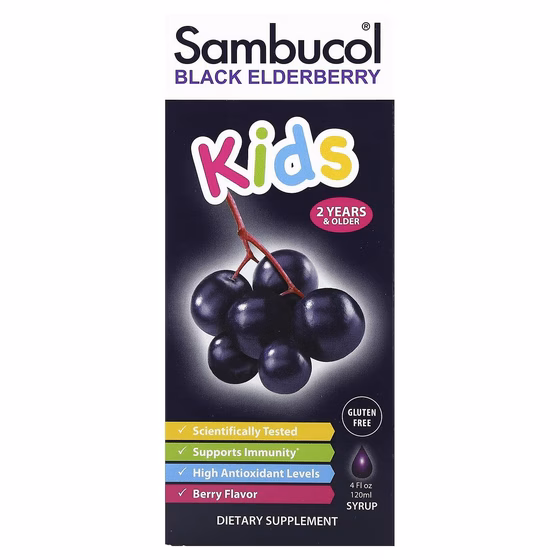 Sambucol, Сироп из черной бузины, для детей от 2 лет, Вкус ягод, 120 мл