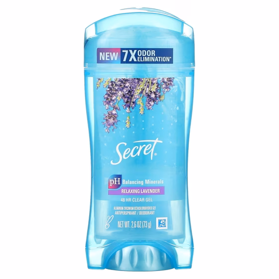 Secret, прозрачный гель-дезодорант, 48 часов, лаванда, 74 г (2,6 унции)