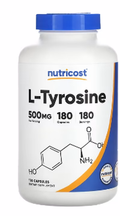 Nutricost, L-тирозин, 500 мг, 180 капсул