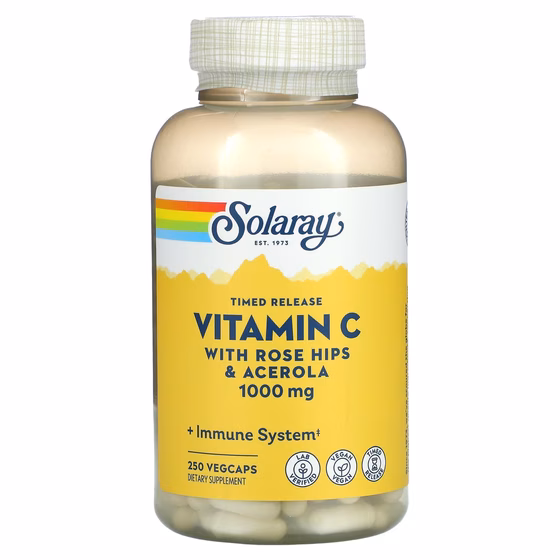 Solaray, Timed Release Vitamin C, 1,000 mg, 250 VegCaps