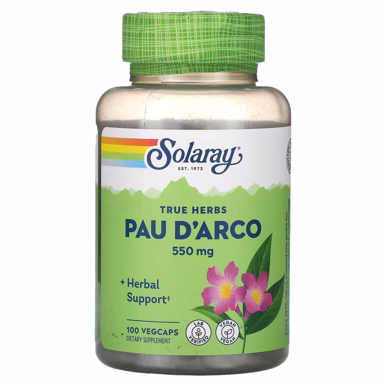 Solaray, кора муравьиного дерева, 550 мг, 100 вегетарианских капсул