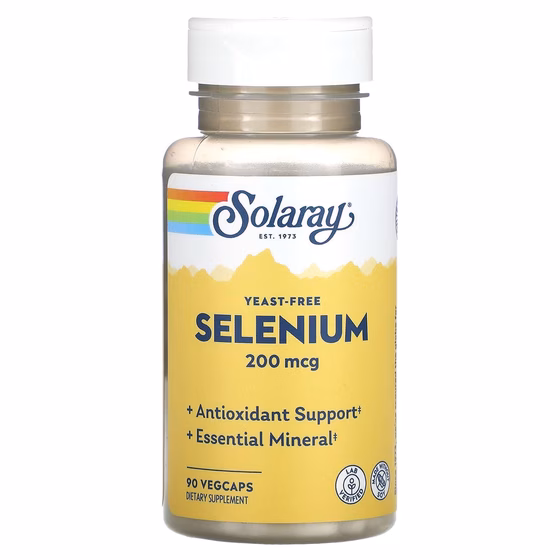 Solaray, Селен, 200 мкг, 90 растительных капсул