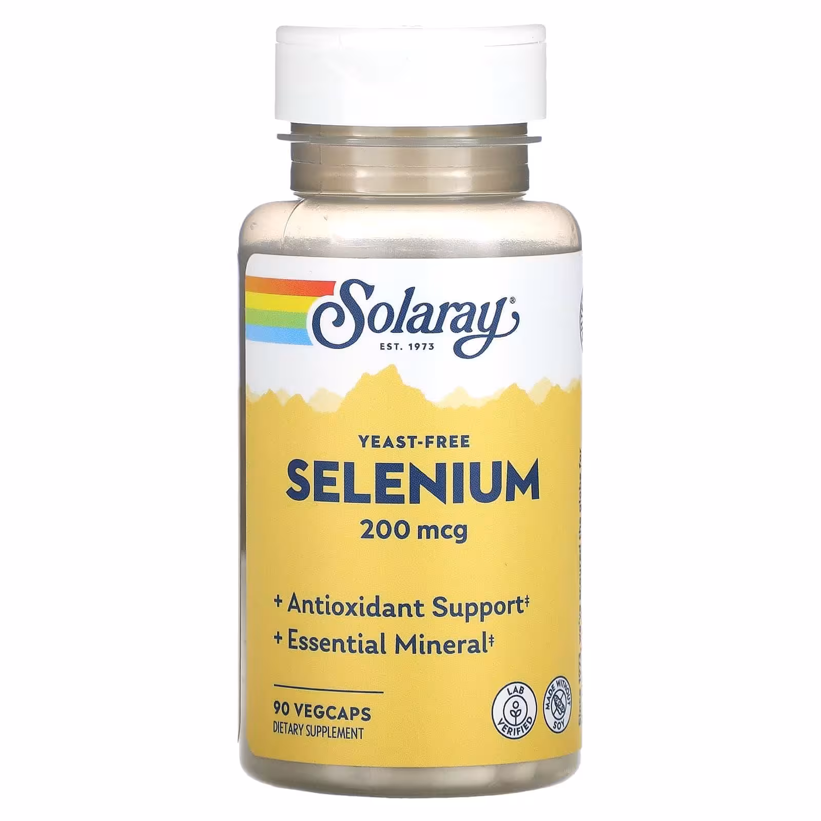 Solaray, Селен, 200 мкг, 90 растительных капсул