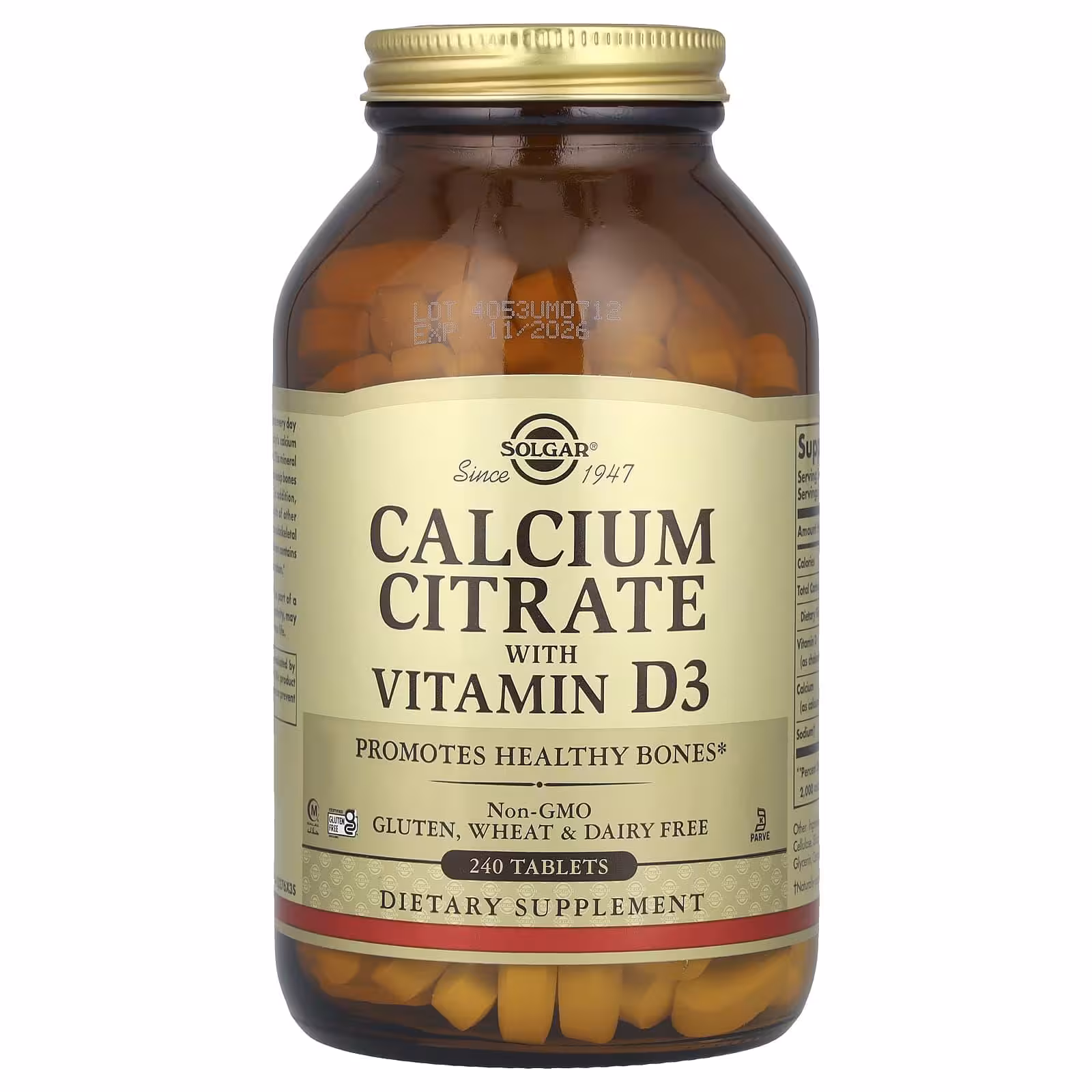 Solgar, цитрат кальция с витамином D3, 240 таблеток