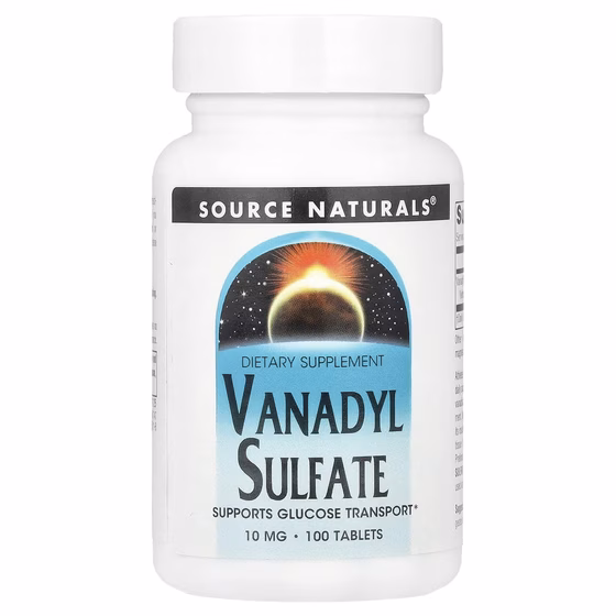 Source Naturals, Ванадила сульфат, 10 мг, 100 таблеток