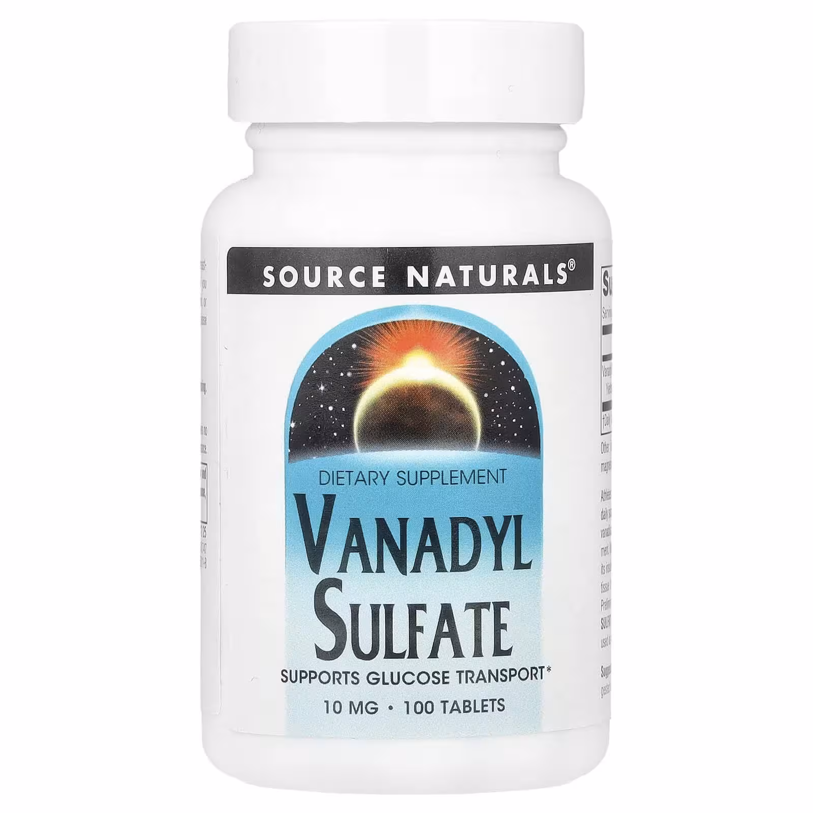 Source Naturals, Ванадила сульфат, 10 мг, 100 таблеток