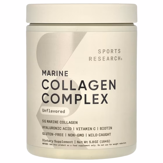 Sports Research, комплекс Collagen Beauty, морской коллаген, с нейтральным вкусом, 163 г (5,75 унций