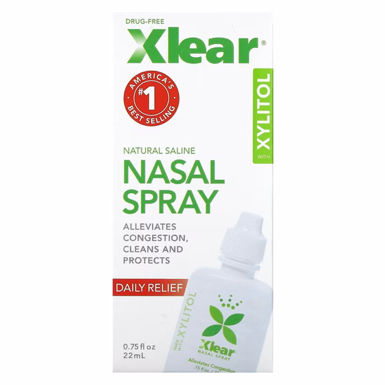 Xlear, натуральный солевой назальный спрей с ксилитолом, быстрого действия, 22 мл (75 жидк. унций)